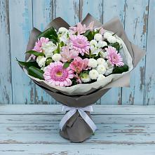 Букет цветов из:  Герберы, Альстромерии и Хризантемы в Волчанске