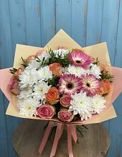 Букет цветов из:  Розы, Герберы и Хризантемы #REPLACE_PRED# Волчанске