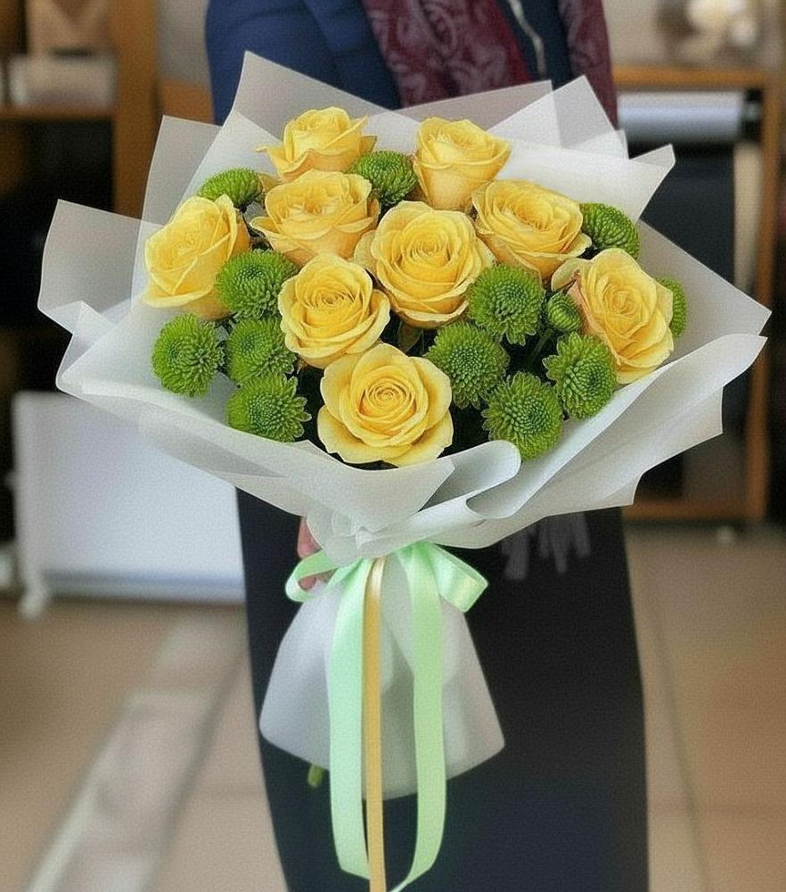 Букет цветов из: Хризантемы и Розы в Волчанске