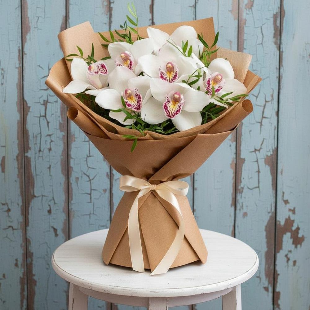 Букет цветов из: Орхидеи и Розы в Волчанске