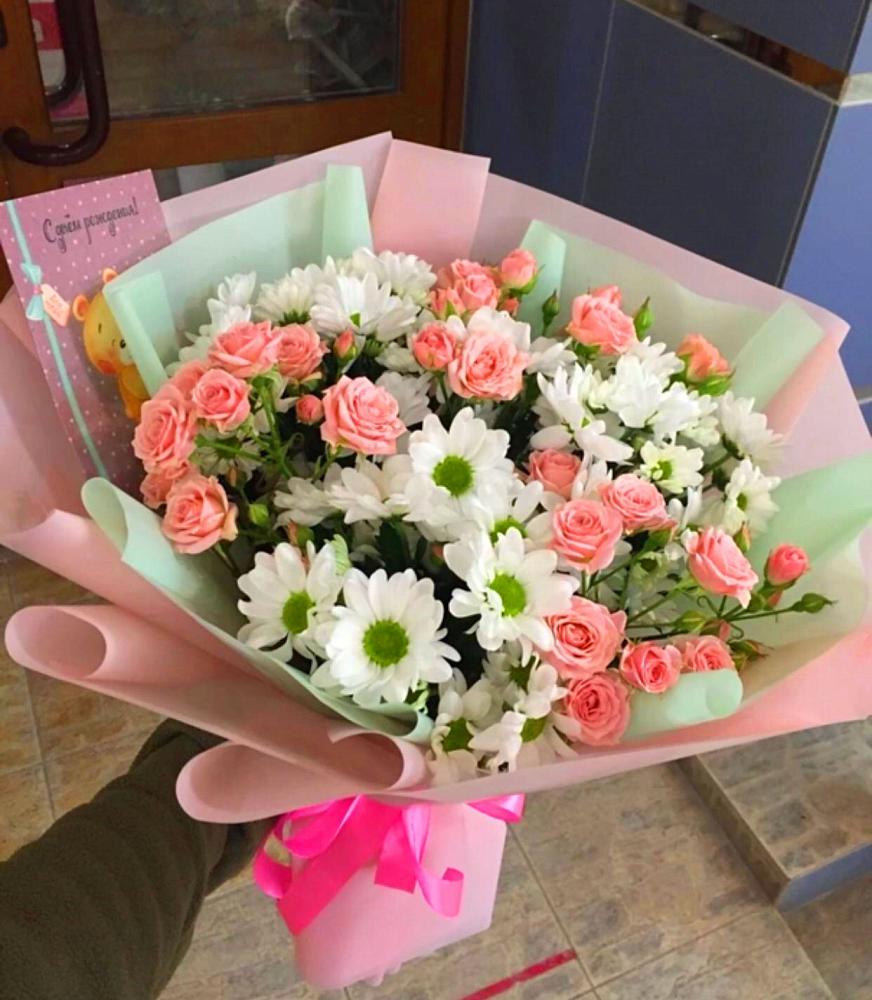 Букет цветов из: Розы и Хризантемы в Волчанске