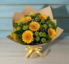 Букет цветов из:  Герберы и Хризантемы в Волчанске