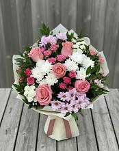 Букет цветов из:  Альстромерии, Гвоздики, Розы и Хризантемы в Волчанске