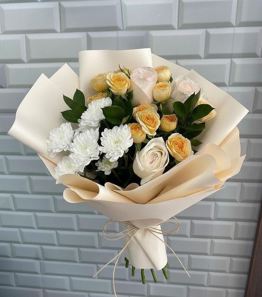 Букет цветов из: Розы и Хризантемы в Волчанске