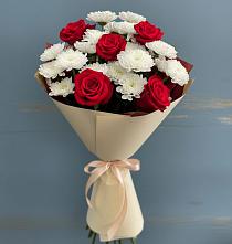 Букет цветов из:  Розы и Хризантемы в Волчанске