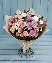 Букет цветов из:  Хризантемы, Розы и Альстромерии в Волчанске