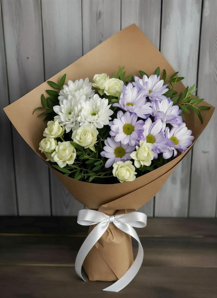 Букет цветов из: Хризантемы и Розы в Волчанске